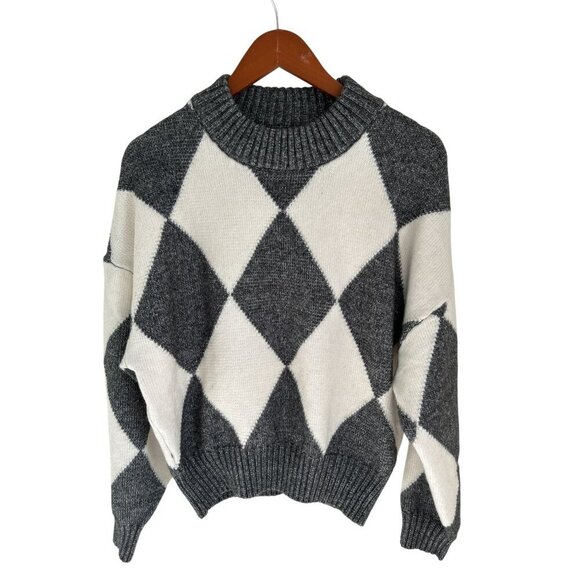 Pringle of Scotland/ H&M Argyle Knit Turtleneck Sweater Dress Wool Blend - Picture 6 of 11